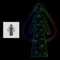 Rainbow Gradient Polygonal Network Bride Icon Royalty Free Stock Photo