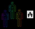 Rainbow Gradient Polygonal Network People Icon Royalty Free Stock Photo