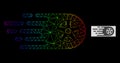 Rainbow Gradient Polygonal Network Tire Wheel Icon Royalty Free Stock Photo