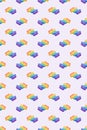 Rainbow gradient puzzle pieces seamless pattern on light background, repeating 3D design for teamwork collaboration theme Royalty Free Stock Photo