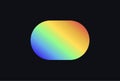 Rainbow gradient rounded rectangle blob, vibrant modern playful mood. Blank UI button template, app interface, web Royalty Free Stock Photo