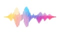 Rainbow Gradient Smooth Audio Waveform, vector design Generative AI Royalty Free Stock Photo
