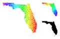 Spectral Colored Gradient Starred Mosaic Map of Florida State Collage