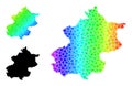 Rainbow Gradient Star Mosaic Map of Beijing Municipality Collage Royalty Free Stock Photo