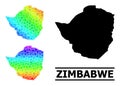 Rainbow Gradient Star Mosaic Map of Zimbabwe Collage