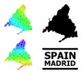 Rainbow Gradient Starred Mosaic Map of Madrid Province Collage