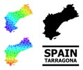Rainbow Gradient Starred Mosaic Map of Tarragona Province Collage