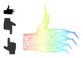 Spectrum Gradient Hatched Mesh Monster Hand Icon Royalty Free Stock Photo
