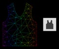 Rainbow Gradiented Polygonal Mesh Gilet Icon