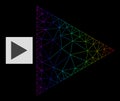 Rainbow Gradiented Polygonal Mesh Play Function Icon Royalty Free Stock Photo