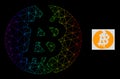 Rainbow Gradiented Polygonal Network Broken Bitcoin Icon Royalty Free Stock Photo