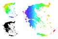Spectrum Gradient Stars Mosaic Map of Greece Collage