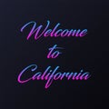 Rainbow greeting card welcome to california.