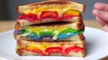 Rainbow grilled cheese sandwiches, AI generative