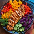 Rainbow Grilled Chicken and Vegetables