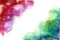 Rainbow grung style watercolor hand painting white background Royalty Free Stock Photo