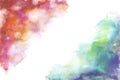 Rainbow grung style watercolor hand painting white background Royalty Free Stock Photo