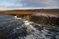 Rainbow on the Gullfoss Waterfall (The Golden Falls) on the Hvita River, Iceland Royalty Free Stock Photo