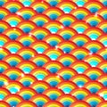 Rainbow half circle bright hidden seamless pattern