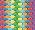 Rainbow half circle glitter seamless pattern