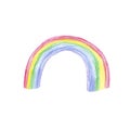 Rainbow hand drawn color pencils in a children style. single element isolated on white background Royalty Free Stock Photo