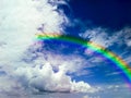 rainbow heap cloud and clear blue sky Royalty Free Stock Photo