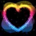 Rainbow Heart Border with Sparkles Royalty Free Stock Photo