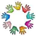 Rainbow heart hands