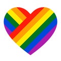 Rainbow heart icon. LGBT flag, symbol