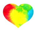 Rainbow heart - lgbt, lesbian, gay love symbol. Watercolor Royalty Free Stock Photo