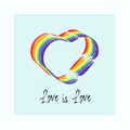 Rainbow heart lgbt love is love Lesbian Gay Bisexual Transgender Royalty Free Stock Photo