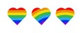 Rainbow heart set lgbt color Royalty Free Stock Photo