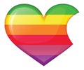 Rainbow heart in the style of apple