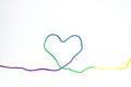 Rainbow heart of yarn