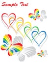Rainbow Hearts and Butterflies Royalty Free Stock Photo