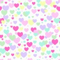 Rainbow hearts seamless background. Cute Valentine vector pattern. Royalty Free Stock Photo