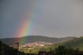 Rainbow in the mountains Royalty Free Stock Photo
