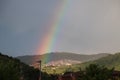 Rainbow in the mountains Royalty Free Stock Photo