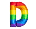 Rainbow Helium balloon. Letter D. Rainbow flag symbol gays and lesbians LGBT, LGBTQ Pride. Rainbow colors