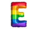 Rainbow Helium balloon. Letter E. Rainbow flag symbol gays and lesbians LGBT, LGBTQ Pride. Rainbow colors