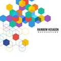 Rainbow hexagon vector background