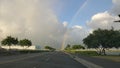 Rainbow Hit HighWay Oahu HAWAII USA Royalty Free Stock Photo