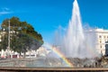 Rainbow at Hochstrahlbrunnen fountain, Vienna Royalty Free Stock Photo
