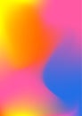 Rainbow holographic blurred background with abstract mesh gradient. Smooth vector yellow, orange, blue, pink template Royalty Free Stock Photo