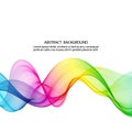 Rainbow Horizontal smoky waves vector on white background. Design element Royalty Free Stock Photo