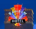 Rainbow Hotel neon sign in West Wendover Royalty Free Stock Photo