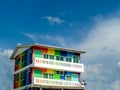 rainbow house and blue sky white cloud Royalty Free Stock Photo