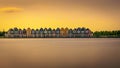 Rainbow Houses at sunset in Houten, Netherlands Royalty Free Stock Photo