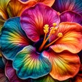 Rainbow-Hued Petunia in Extreme Close-Up