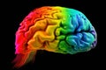 Rainbow human brain. Generate Ai